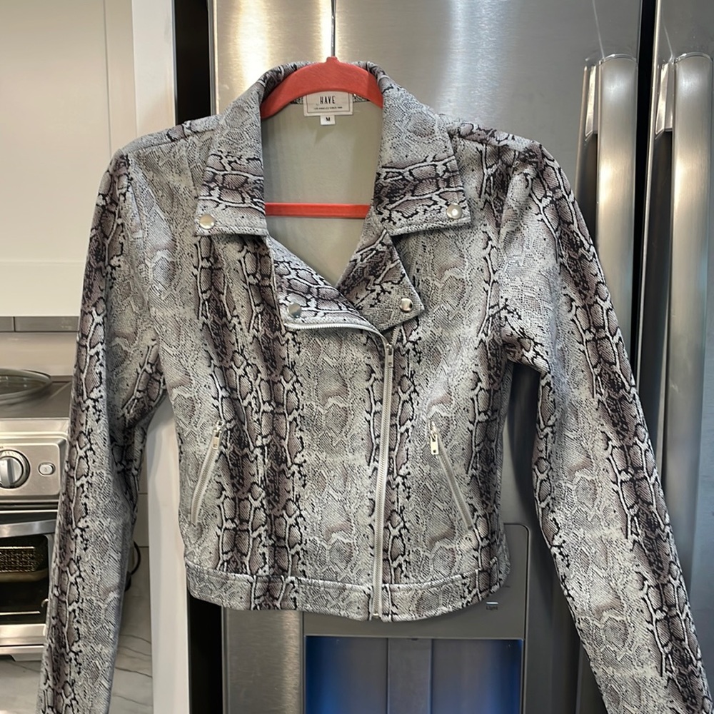 HAVE Los Angeles since 1999 snake print cropped jacket.